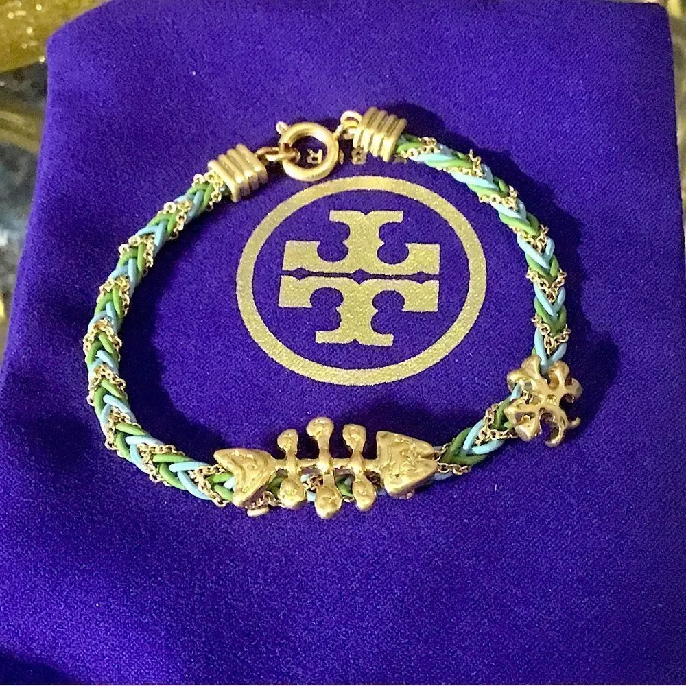 TORY BURCH BRAID CHARM BRACELET